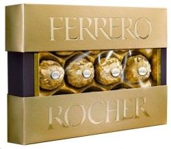 Конфеты, Ferrero Rocher (Ферреро Роше) 125 г №1 Премиум хрустящие из молочного шоколада с начинкой из крема и лесного ореха 10 конфет коробка