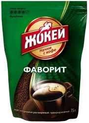 Кофе, Жокей 75 г фаворит растворимый гранулированный мягк. упак.