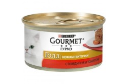 Консервы для кошек, Gourmet (Гурме) 85 г Голд нежные биточки с говядиной и томатами