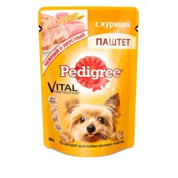 Корм для собак, Pedigree (Педигри) 80 г для мелких пород паштет с курицей