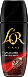 Кофе, L'Or (Лёр) 95 г Рич молотый в растворимом стекл. банка