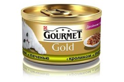 Консервы для кошек, Gourmet (Гурме) 85 г Голд дуо с кроликом и печенью