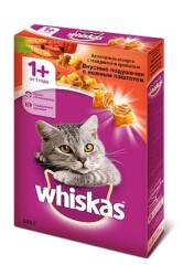 Корм для кошек, Whiskas (Вискас) 350 г Вкусные подушечки с нежным паштетом говядина кролик коробка