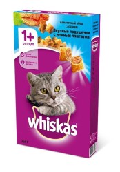 Корм для кошек, Whiskas (Вискас) 350 г Вкусные подушечки нежный паштет с лососем коробка